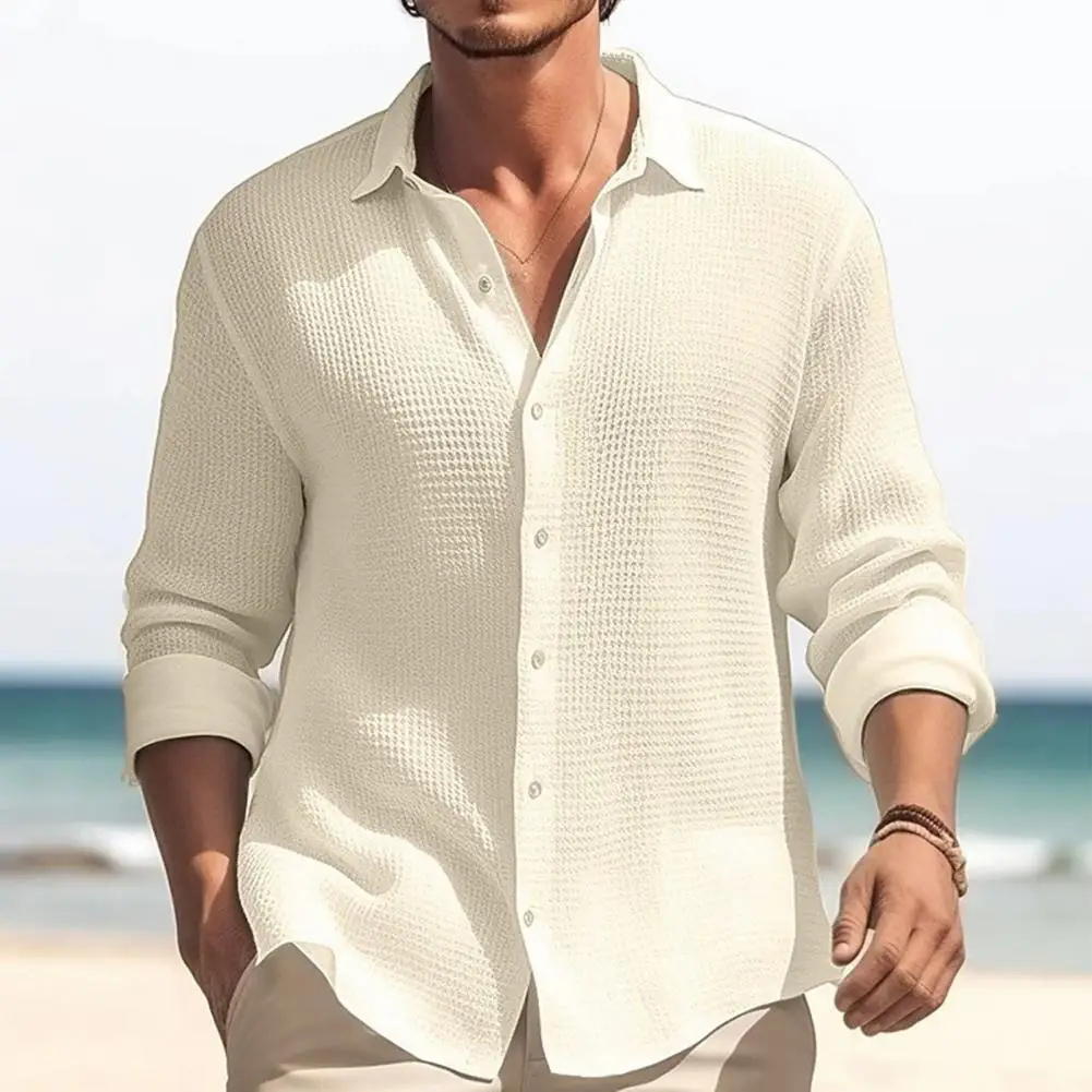 Mens Shirt with Turn-Down Collar